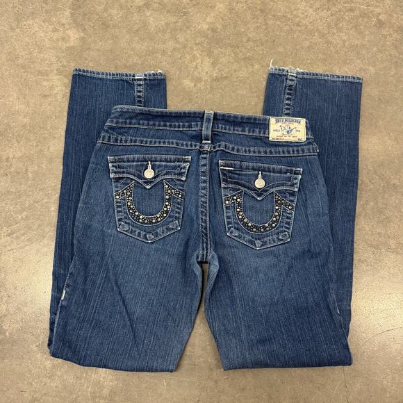 Vintage Y2K True Religion Fully Rhinestone Mcbling Billy Jean Flap Pocket 31 - Picture 1 of 9